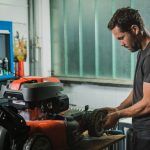 Lawn mower garage storage scaled 1